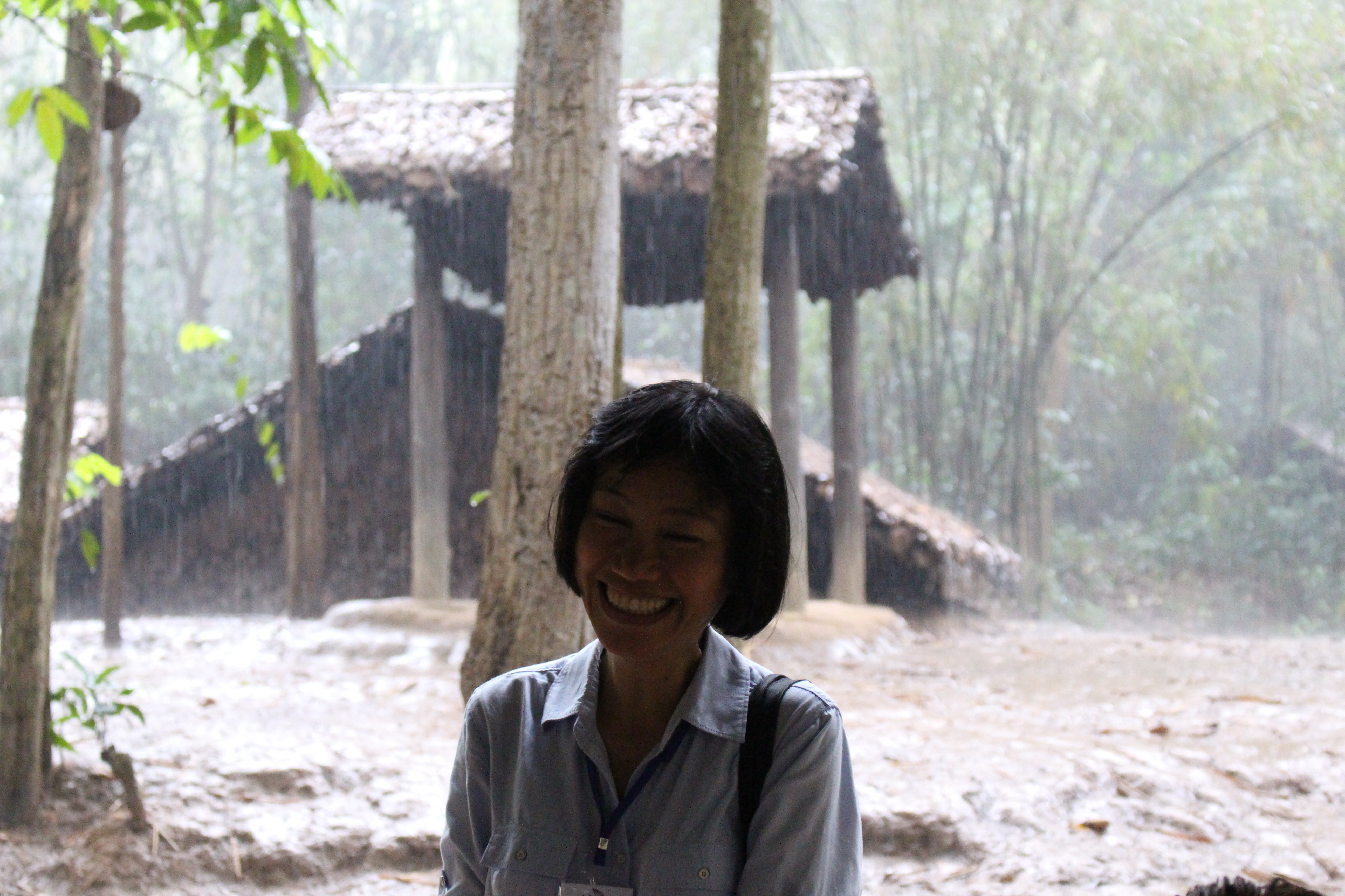 A woman in rain