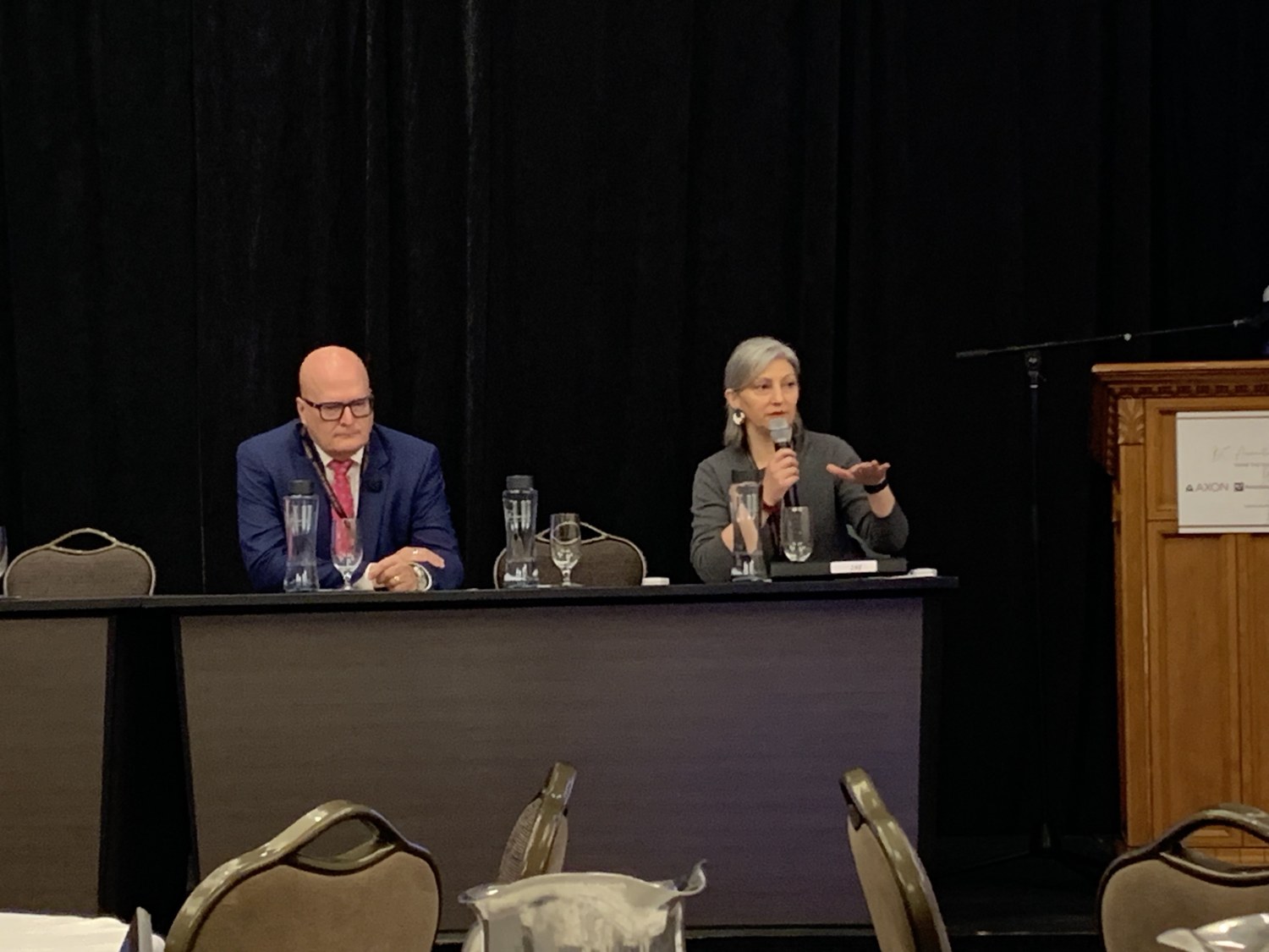 Slavica speaking on a panel at the BC Association of Chiefs of Police